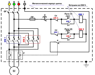 Рис.1. Электрическая схема контактора ПМЛ-1511