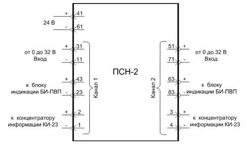 Схема подключения преобразователя ПСН-2